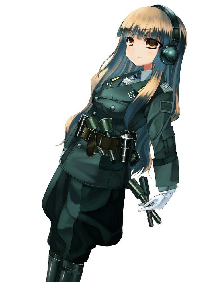 soldier female military Anime