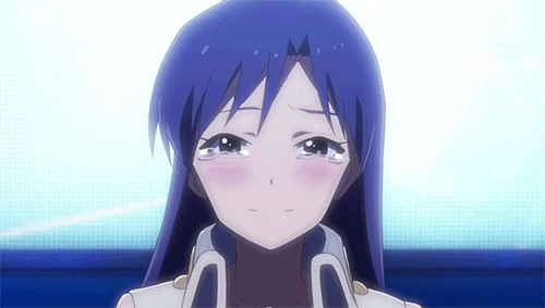 Anime girl wiping tears