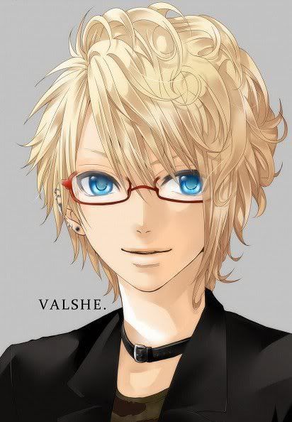 anime eyes guy blue hair Blonde