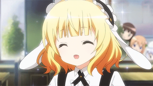 Anime girl smiling gif