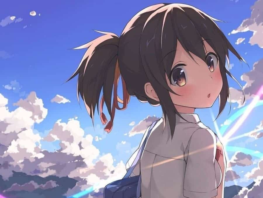 Anime girl with brown hair and bangs