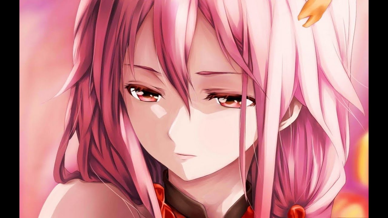 pink crying girl with Anime hair