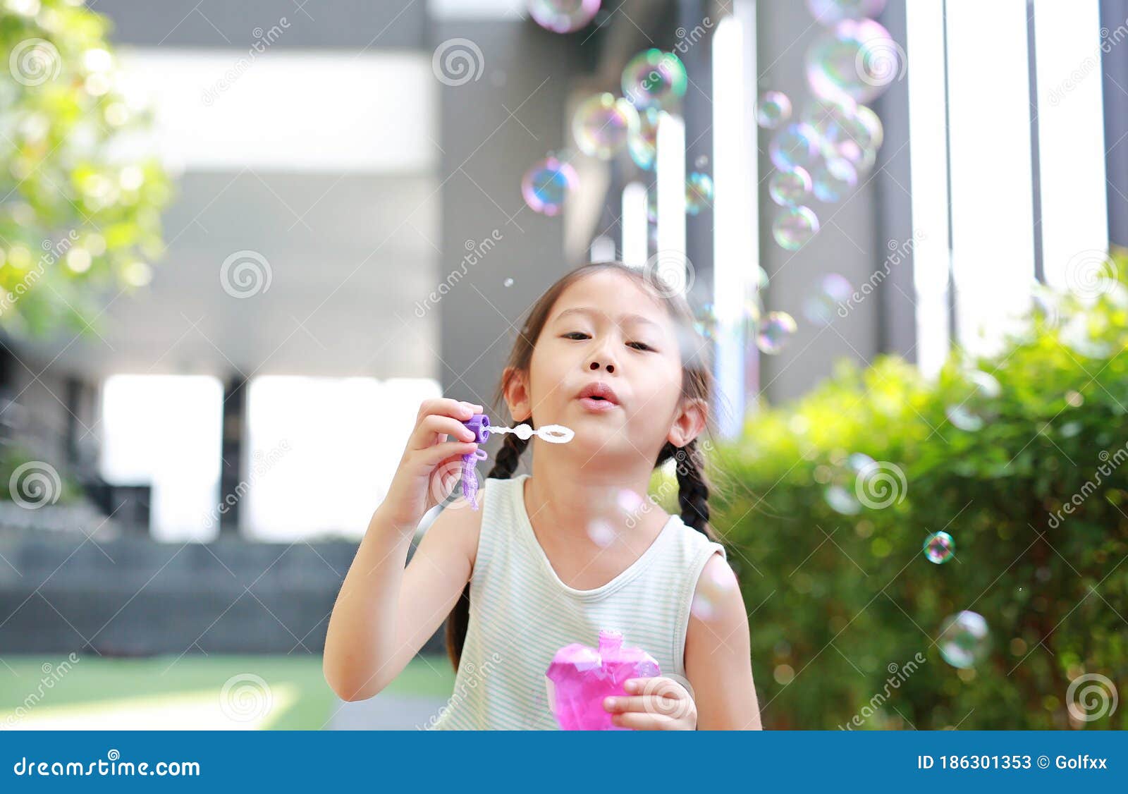 wanking asian Bubble outdoor