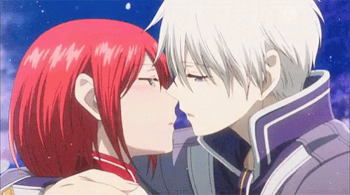 Anime kissing gif