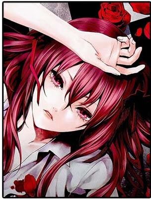 pink crying girl with Anime hair