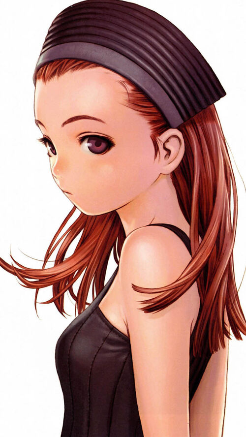 anime hair girl brown Dark