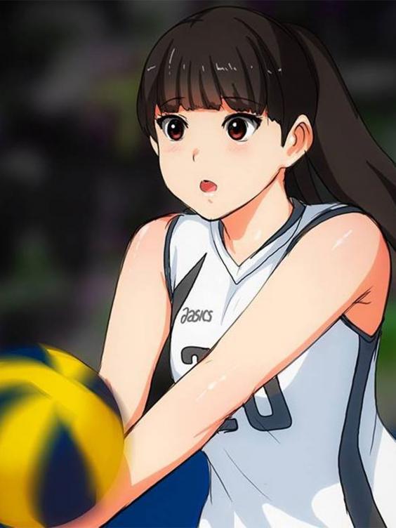 playing Anime volleyball girl