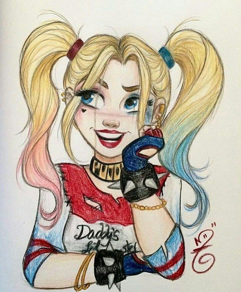 quinn anime drawing Harley