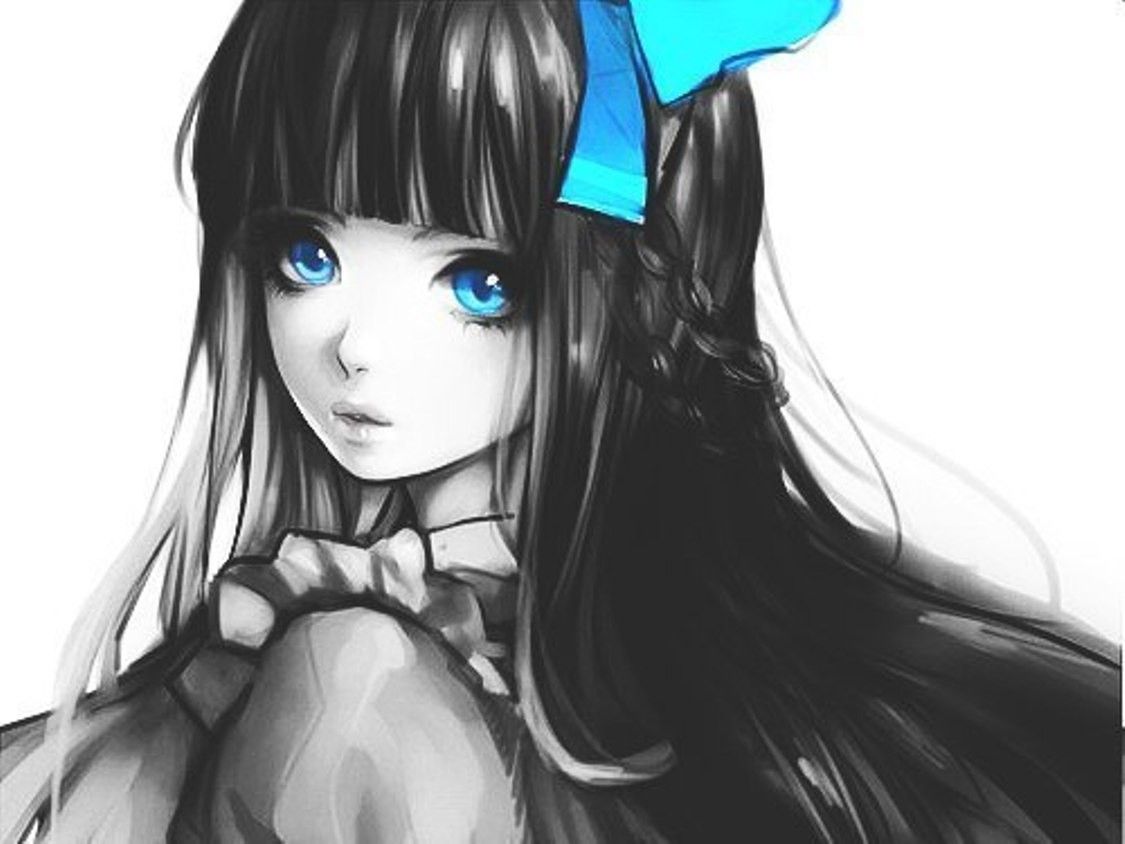 girl eyes Anime blue