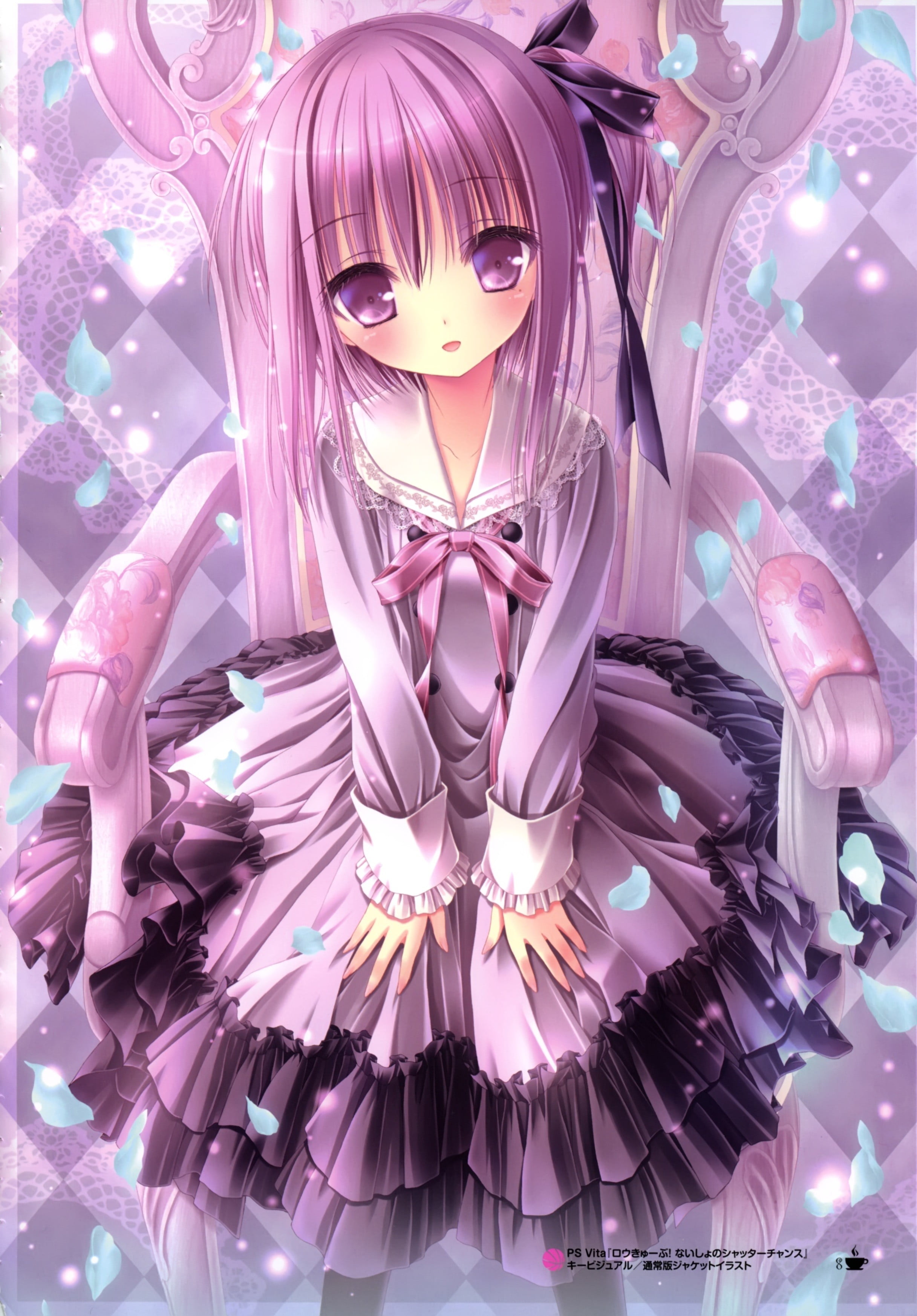 dress in purple Anime girl