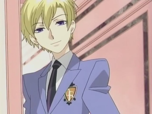 Blonde anime boy with blue eyes