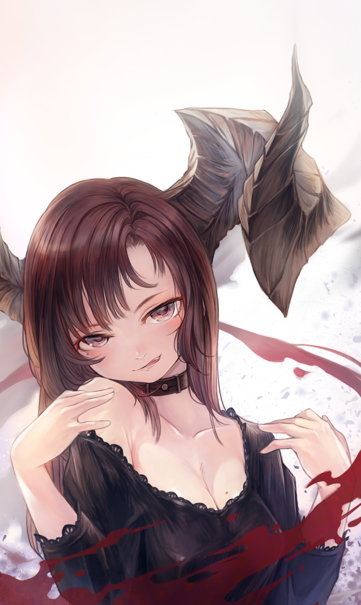 anime hair girl brown Dark