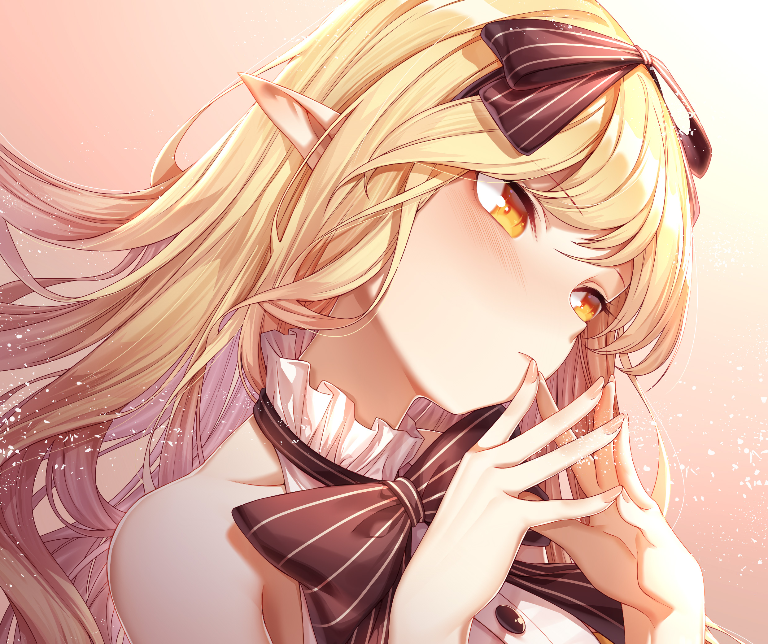 Anime girl blonde hair yellow eyes