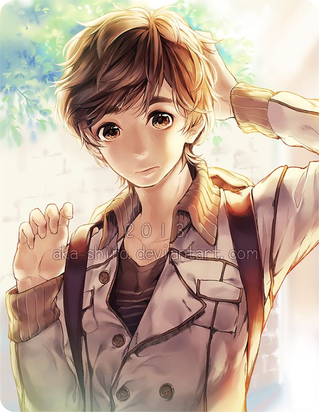 hair eyes Anime boy brown brown