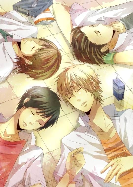 girl and boy sleeping Anime