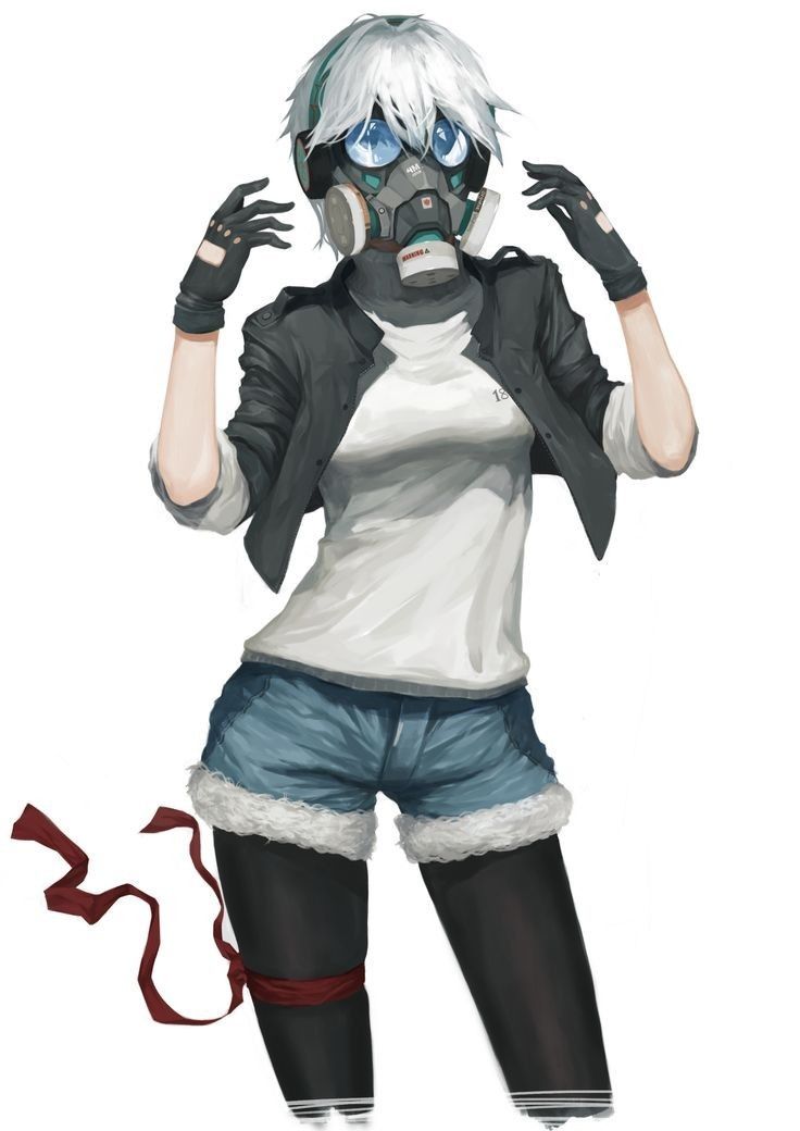 girl with gasmask Anime