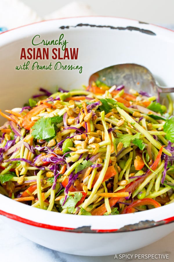 recipe and and peanut slaw and Asian