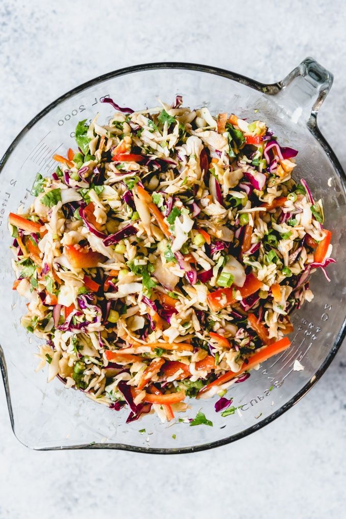 recipe and and peanut slaw and Asian