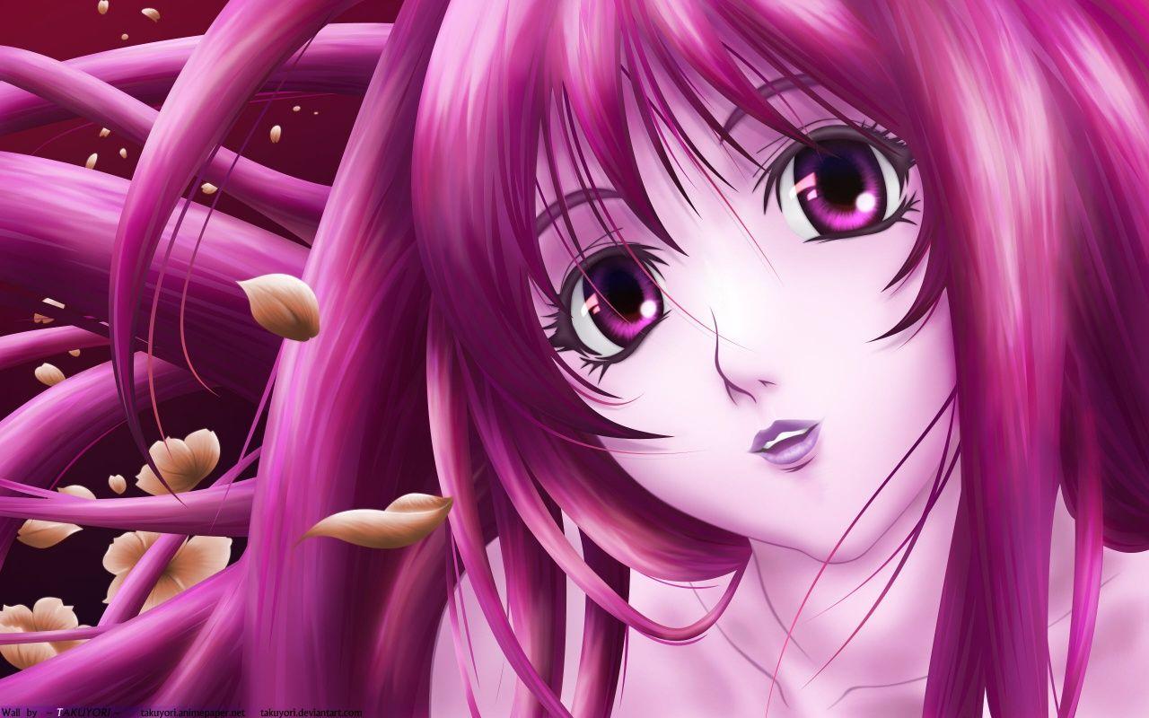 anime hair pink Cute girl