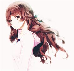 anime hair girl brown Dark