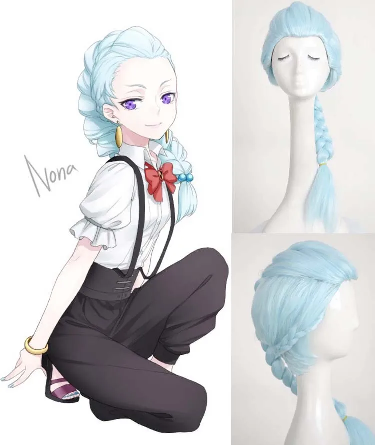 hair anime Light blue